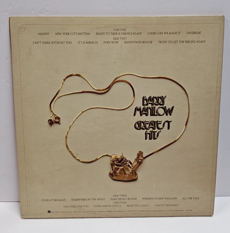 Barry Manilow- Greatest Hits- Vinyl, 1978 - Image 2 of 3
