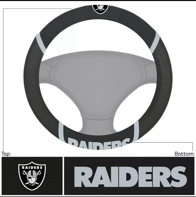 Fanmats NFL Las Vegas Raiders Embroidered Steering Wheel Cover 
