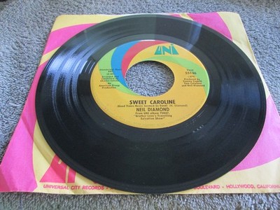 Neil Diamond- Sweet Caroline / Dig In-1969 UNI 55136 45 -PLAYS NM- HEAR