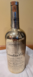 Vintage 1970 1976 Canadian Club Whiskey Gold Bottle Olympics Commemorative Empty