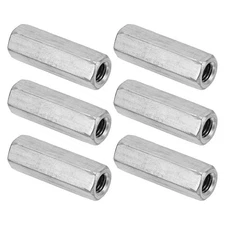 6Pcs M8 x 1.25-Pitch 40mm Length 304 Stainless Steel Coarse Hex Coupling Nut
