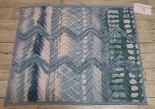 Quilted Standard 20"X 24" Zippered Pillow Cover Sham w/Ruffle Blue Green White
