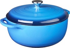 Figmint Enamel Cast Iron Dutch Oven 500 Degree F 7.5QT Blue