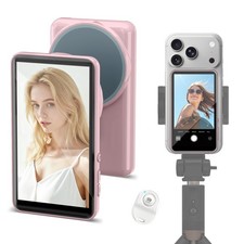Vlog Selfie Monitor Screen for iPhone 17/16/15/Android, Magnetic Back Camera Sel