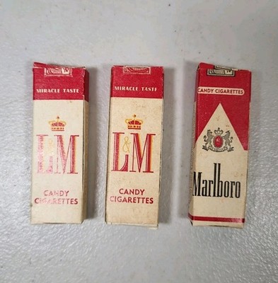 Lot Of 3 Vintage Empty Candy Cigarette Boxes L & M, Marlboro Advertising