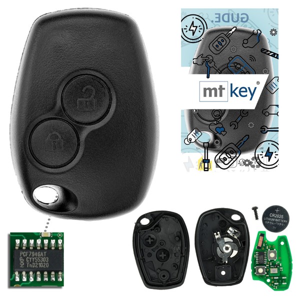 2 Tasten Funk SchlüSsel 434MHZ FüR Dacia Duster I Logan I Sandero I PCF7946 AT-image