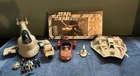 Vintage Kenner Star Wars Lot Slave 1 Snowspeeder Landspeeder Figures Board Game