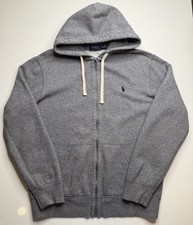 Polo Ralph Lauren Size M Full Zip Hoodie Gray Fleece Pony Logo Men's