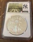 2015 American Silver Eagle MLB Label NY Yankees NGC Gem Uncirculated 0.999