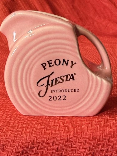Fiestaware Peony Mini Disk Pitcher Introduced 2022 Pink Fiesta USA HLC 5 oz
