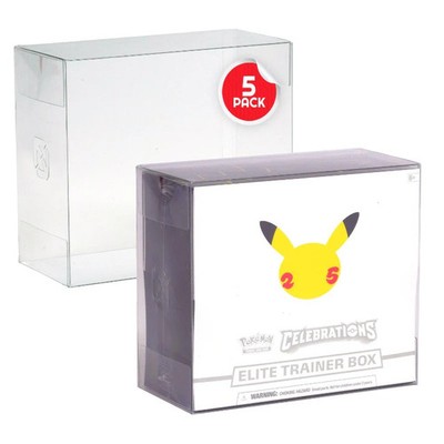 EVORETRO Pokémon ETB PET Protector 0.50MM Clear Case   Pack of 5