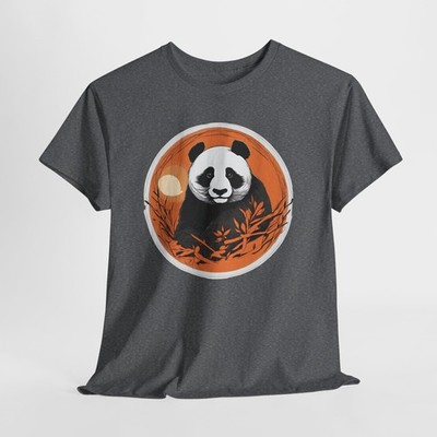 Panda Portrait Tee | Circular Bamboo Illustration, Sunset Palette