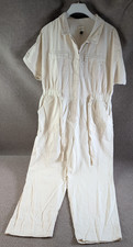 Universal Threads Women s 16 Short Sleeve Boilersuit / Jumpsuit Cream Waist Tie