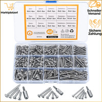 Schrauben Set 405 StüCk M3-M4 Torx Edelstahl Flachkopf Selbstschneidend Mit Bits