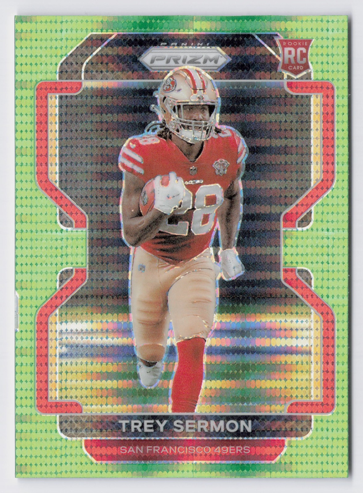 2021 Panini Prizm Trey Sermon #354 Green Pulsar (RC) SAN FRANCSICO 49ERS