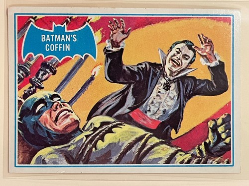 1966 Topps Batman Blue Bat #13B Batman's Coffin — TAG (grade unconfirmed)