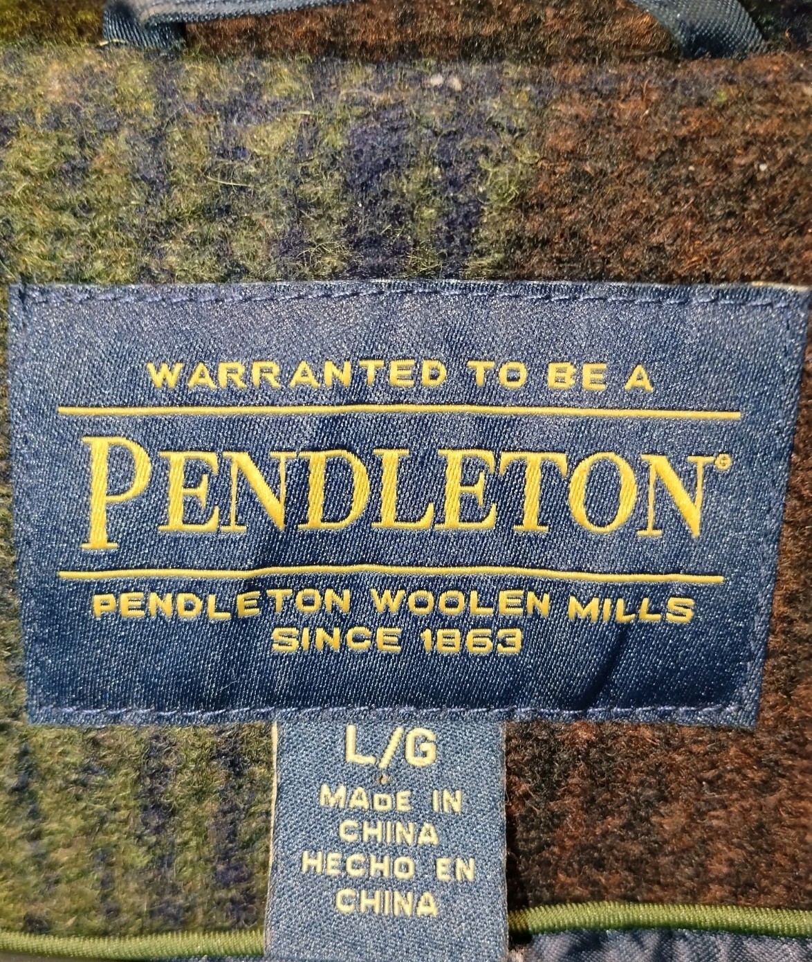 pendleton wool blend Topper Coat Large Olive Gree… - image 4