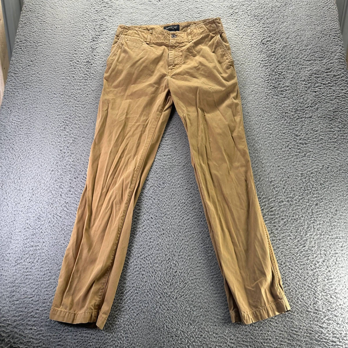 Pantalon Chino American Eagle – Homme 30x32 – Beige/kaki – Slim Droit Stretch