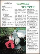 Barbie Knitted Clothing instructions 3-pg print article 1983 ARTICLE ONLY