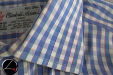 Turnbull Asser London England Bold check mother of pearl dress shirt 15 1/2