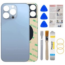 Phoupair OEM Rear Back Glass Replacement for iPhone 13 Pro Max Sierra Blue
