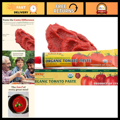Organic Double Concentrated Tomato Paste, 4.56 oz - 12 Pack, Rich Flavor, Non-GM