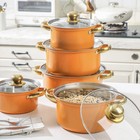 10Pcs Stainless Steel Kitchenware Non Stick Cookware Set Pots Pans Cooking Set