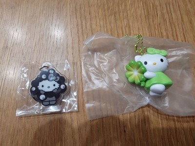 Hello Kitty NyakuNyaku Acrylic Charm Set  Mono Chrome Marker Charm + FourLeaf