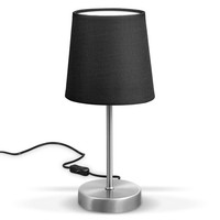 B.K.Licht Nachttischlampe E14 Stoffschirm Tischleuchte Schreibtischlampe Schwarz