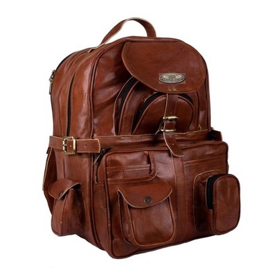 Leather Backpack Bag Laptop Satchel Travel Vintage Men's Brown Genuine Classic