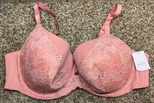 Auden Pink Lightly Lined Balconette Coverage Underwire Bra. Size: 46DD