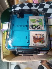 Nintendo DS/3DS Game Card Storage Case Blue Black Plastic Holds 8 Cards