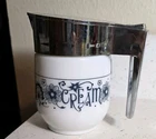 VTG CORELLE OLD TOWN BLUE WHITE MILK GLASS CREAMER  PITCHER EC