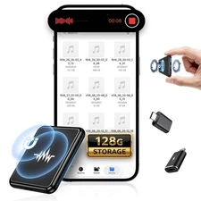 128G (9800 Hour) Voice Activated Recorder, Dual-Sided Magnetic Voice Recorder wi