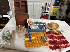 Vintage Dollhouse Furniture Doll House Items And Baby Items Rugs