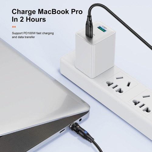 PD 100W Magnetic Type C to Type C Fast Charging Cable 5A USB C Charge Data Sync - Picture 8 of 19