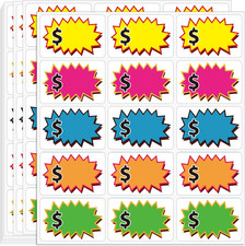 210 Pcs Garage Sale Stickers, Removable Adhesive Yard Sale Price Tags, 2"X3"