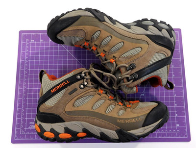 Merrell Refuge Core Mid Waterproof Vibram Hiking Boots Men's 9.5 Brindle Pumpkin