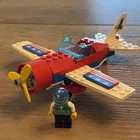 Vintage Lego Town 6345 Aerial Acrobats plane and Minifigure