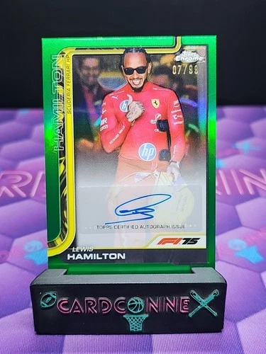 2025 Topps Chrome Formula 1 F1 Lewis Hamilton Green Auto /99 Ferrari