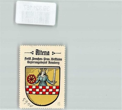 39321187 - 5990 Altena Wappen Kaffee Hag ca. 1920-1940 Blonde Heilige Schwert