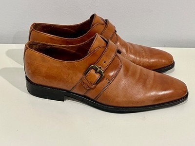 NavyBoot Swiss Made Men s Dress Shoes EU 41  US 8-8.5  Brown Leather w/ Buckle