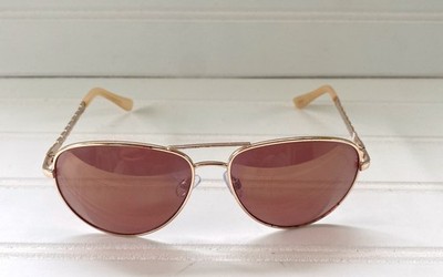 Oscar De Larenta Pink Rose Gold MOD+3060 Aviator Mirrored Sunglasses Sun Glasses