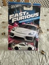 Hot Wheels Porsche 718 Cayman GT4 White Fast & Furious Women of Fast Scale 1.64