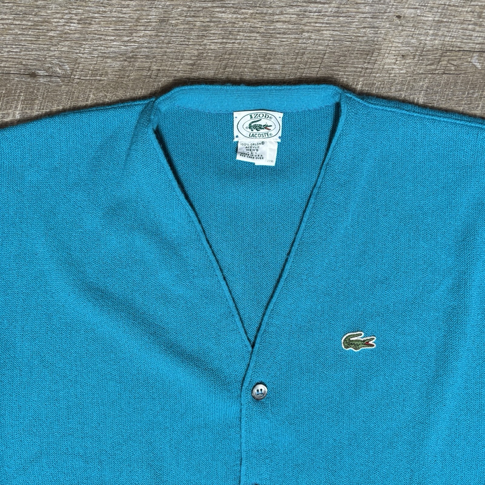 Vintage Izod Lacoste Cardigan Sweater Teal Blue Men's… - Gem