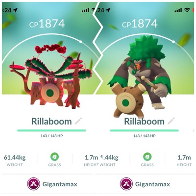 Rillaboom Gigantamax Pokemon Gen8 Go Same/30 Day Galar Pokémon Gmax Grooky