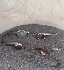 VINTAGE Variety ABALONE/MOTHER OF PEARL TUXEDO STUDS 4 