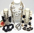 VINTAGE TO NOW FASHION/COSTUME JEWELRY NECKLACE LOT, ASSORTED TYPES & MATERIALS