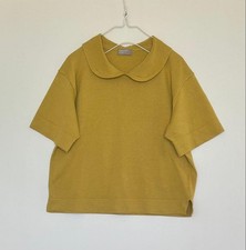 Margaret Howell Petal Collar Knit Top Size 2 Yellow