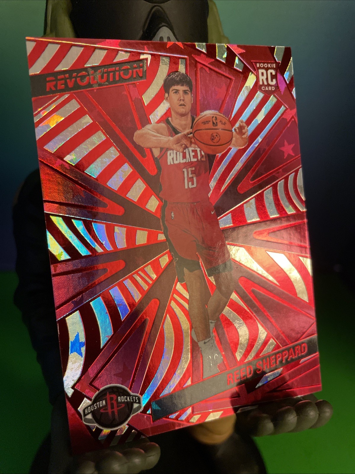 2024-25- Revolution - (Color Match) Reed Sheppard #145 Red Astro /299 (RC)